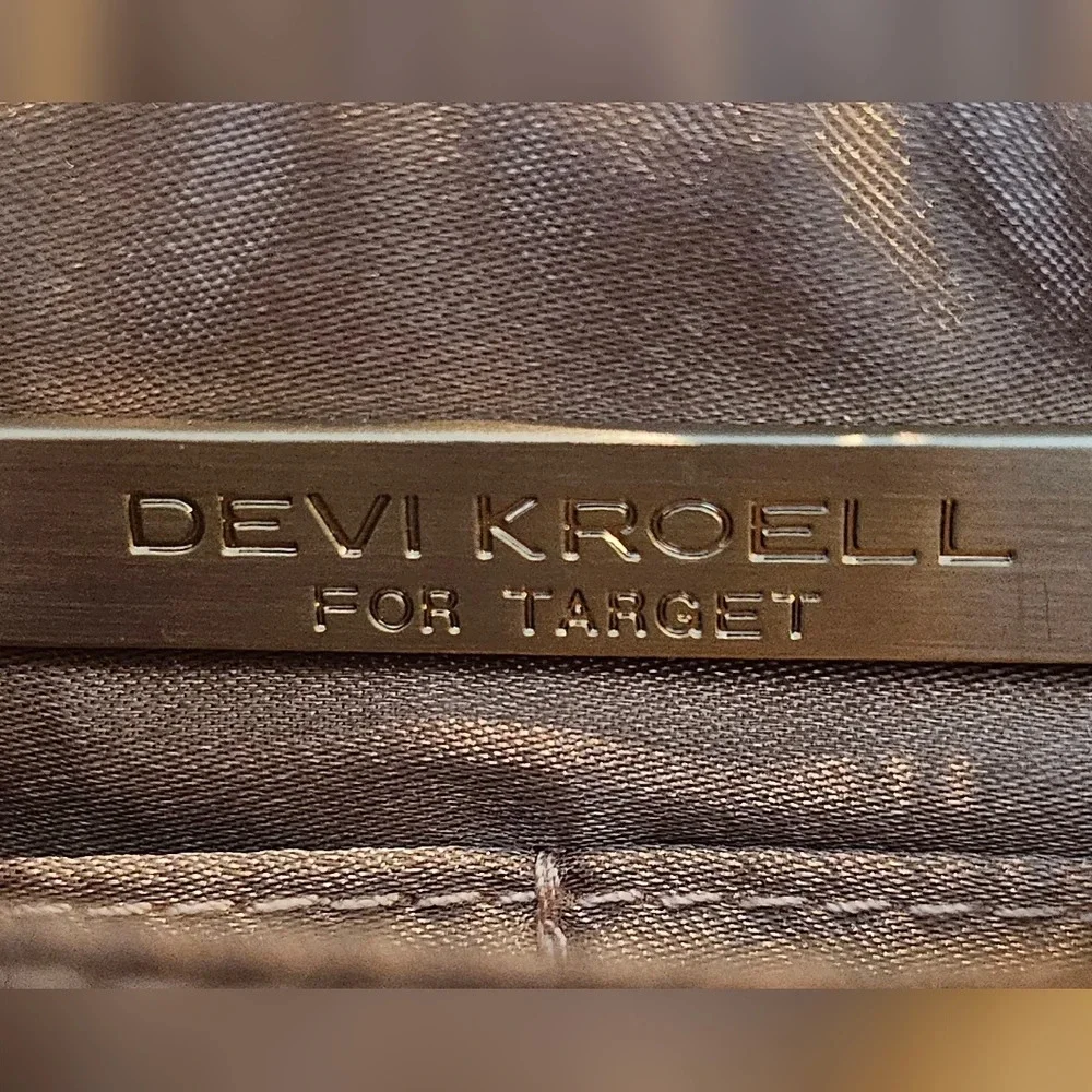 Devi Kroell For Target Gold Zip Faux Snakeskin Wristlet Mini Clutch w/ Strap